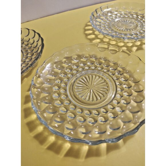 Anchor Hocking, Blue Bubble Glass, 6.5 inch Salad Plate, Blue Hobnail Style - Picture 4 of 9